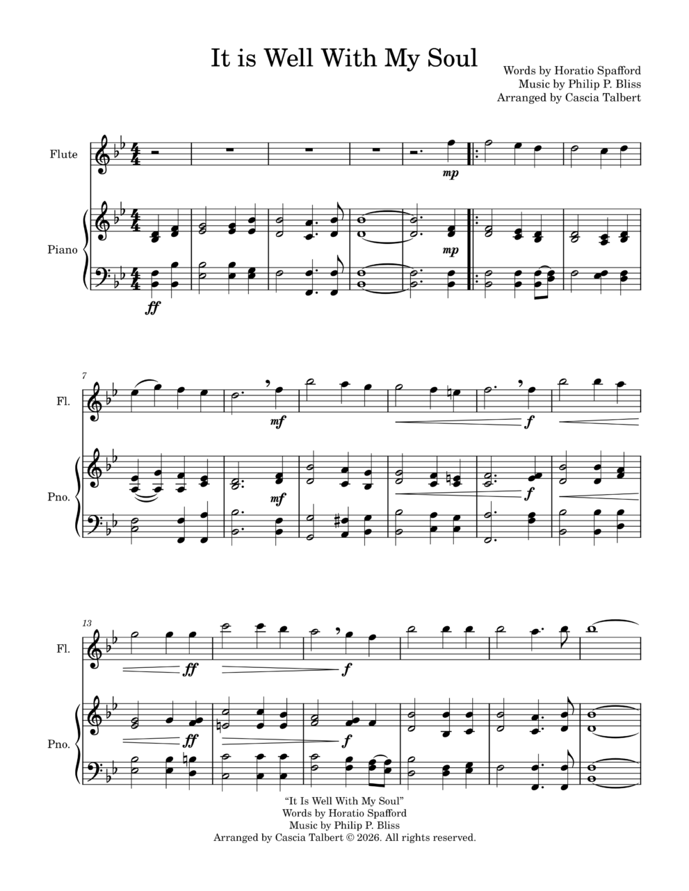 beginner flute solo it is well with my soul