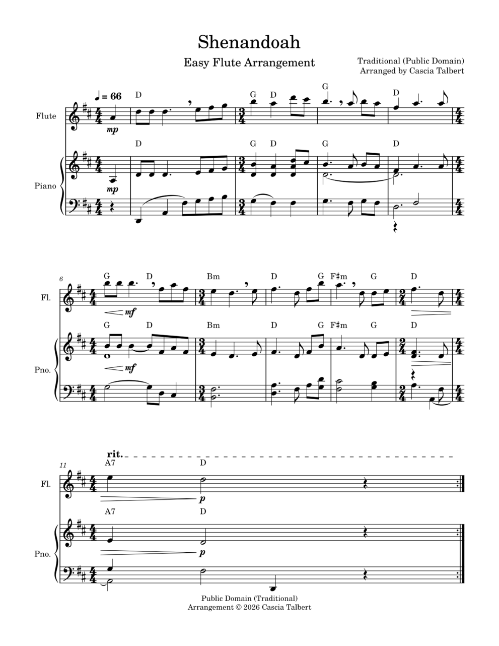 easy flute sheet music for beginners
