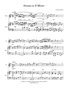 Sonata in E Minor for Flute and Piano Advanced Sheet Music